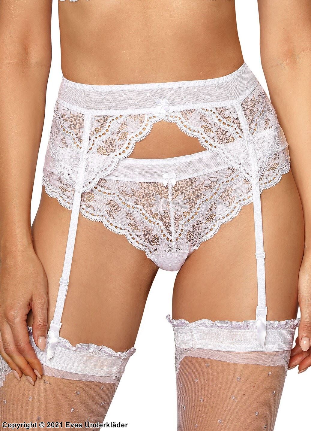 Romantic garter belt, beautiful lace, small dots